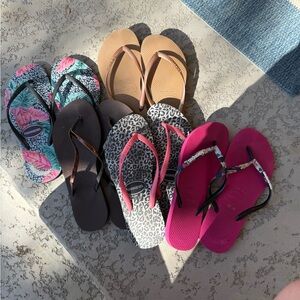 Havaianas Women's Sandals - Pink, Tan, Black, and Floral